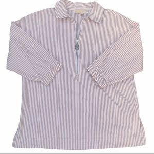 michael kors tan striped zip up size small